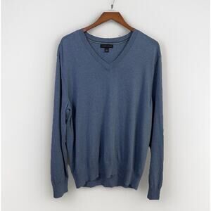 Banana Republic Cotton Cashmere Sweater Light Blue V Neck Men's Size Large